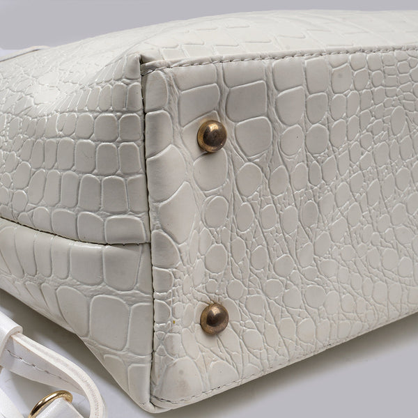 Croco Kraft | Shoulder | White