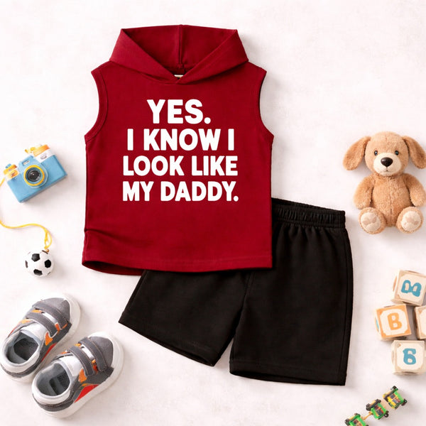 Look Like My Daddy Hood Set Maroon