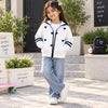 Navy Hearts Zipper Hoodie