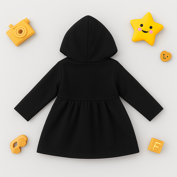 Black Frost Fleece Hoodie Coat