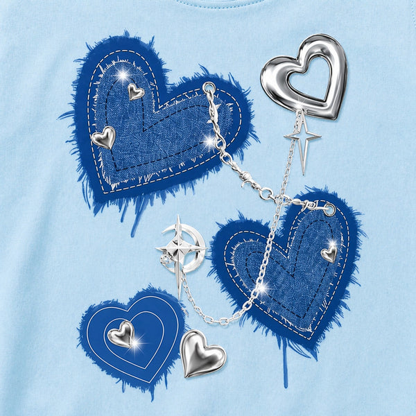 Blue Denim Love Graphic Tee
