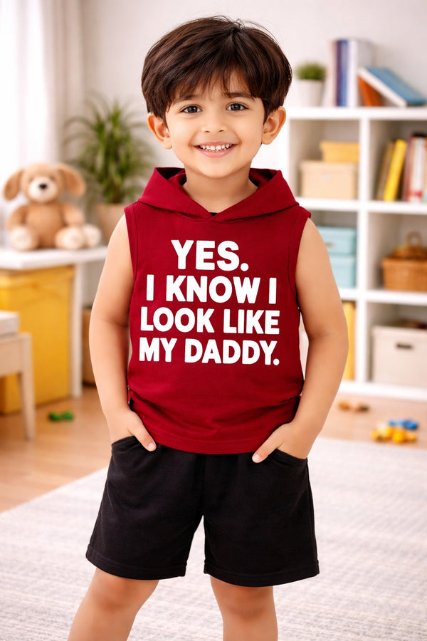 Look Like My Daddy Hood Set Maroon