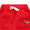 Mini Dino Embroidered Shorts Red