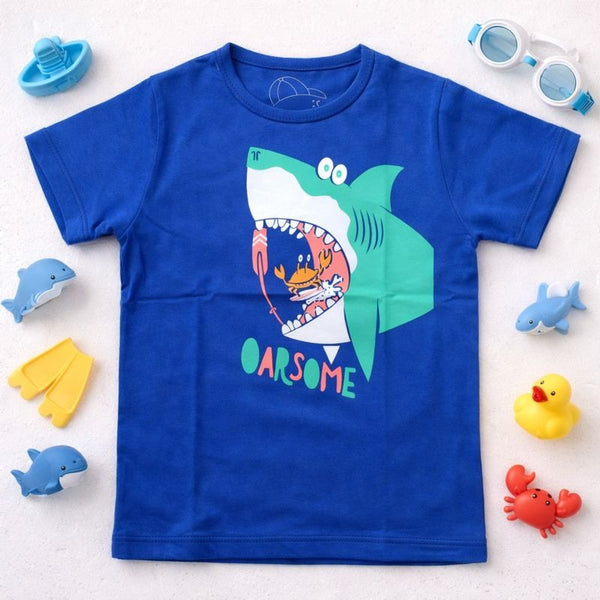 Oarsome Shark Tee Blue