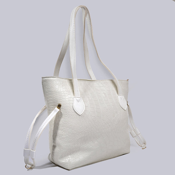 Croco Kraft | Shoulder | White