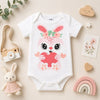 Cute Pink Heart Bunny Romper