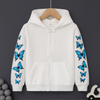 Blue Butterflies Zipper Hoodie
