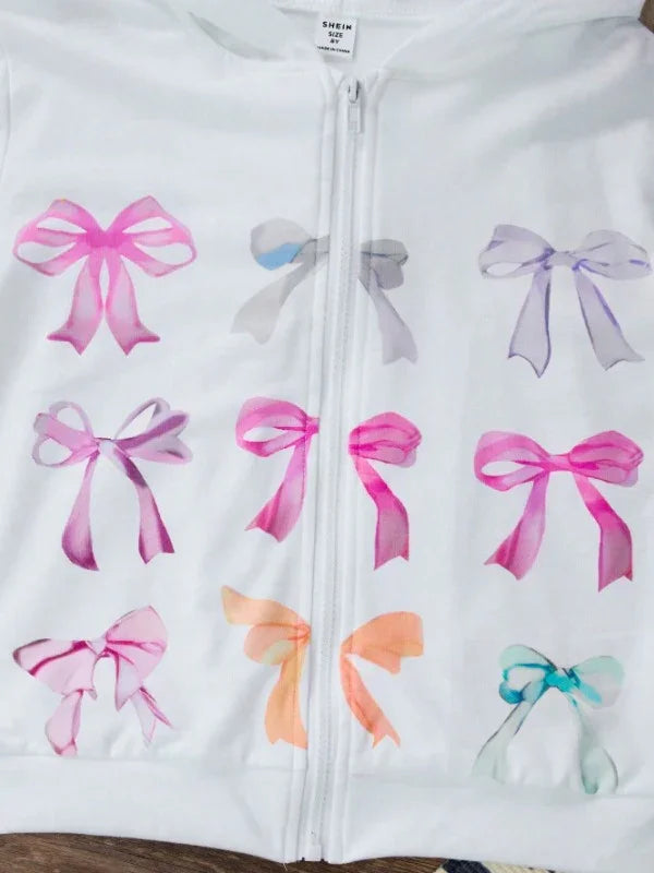 Bow Line Zipper Hoodie
