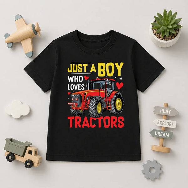 Boy Loves Tractors Graphic Tee