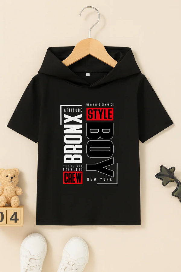 Bronx Boy Letter Hooded Tee
