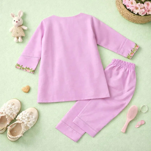 Classic Pink Embroidered Kurti Set