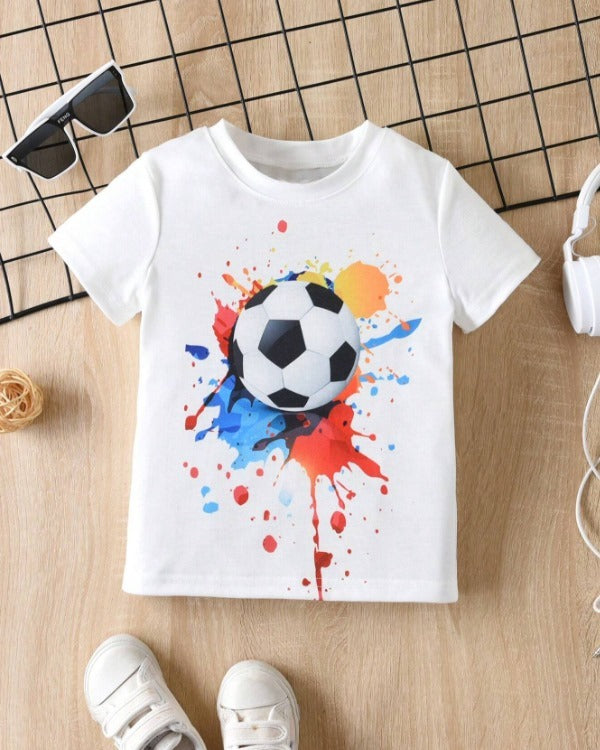 Colorful Football Graphic Tee White