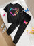 Colorful Heart & Butterfly Graphic Tracksuit (Blk)