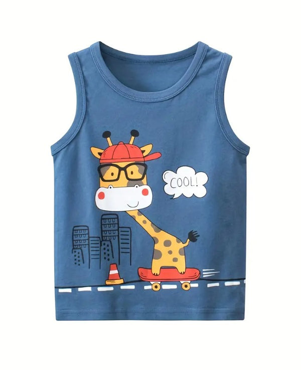 Cool Giraffe On Skate Board Tank Top