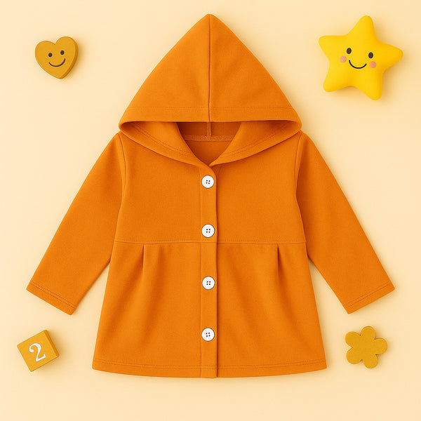 Cozy Bloom Fleece Hoodie Coat (Orange)