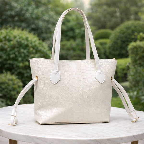 Croco Kraft | Shoulder | White