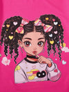 Curly Hairs Girl Graphic Tee