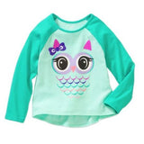 Cute Green Owl Graphic Tee FS