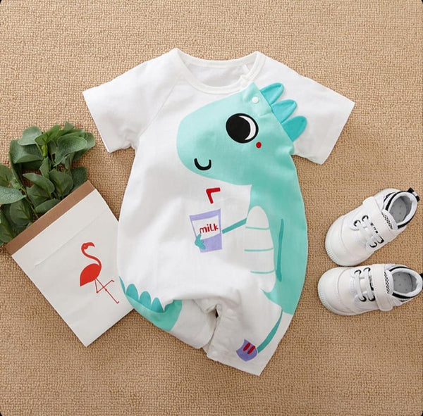 Cute Sea Green Dino Romper