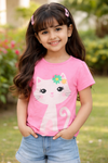 Cute White Cat Graphic Tee