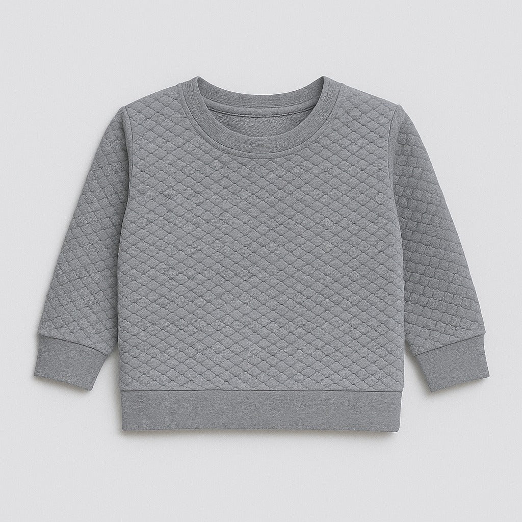 Diamond Knit Sweatshirt (H-Grey)