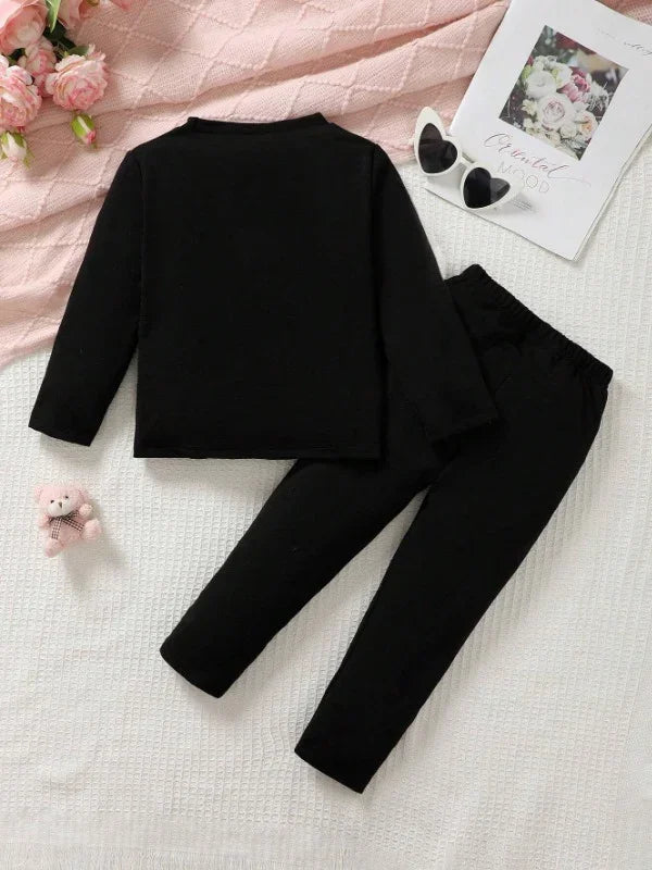 FS Basic Double Heart Tracksuit BLK