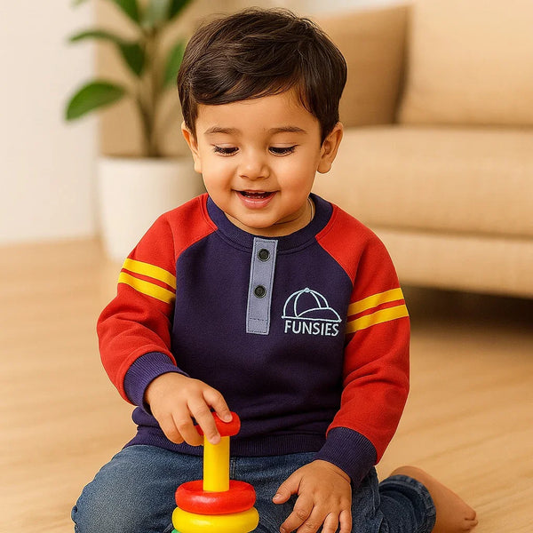 FUNSIES Raglan Henley Sweatshirt