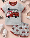 Fire Truck Printed Graphic Set Grey