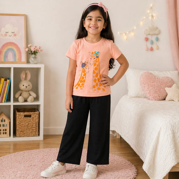 Flower Giraffe Graphic Tee