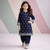 Embroidered Heritage Kurti Set (Navy)