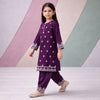 Embroidered Heritage Kurti Set (Purple)
