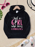 Girl Who Loves Gymnastic Hoodie ( Black )