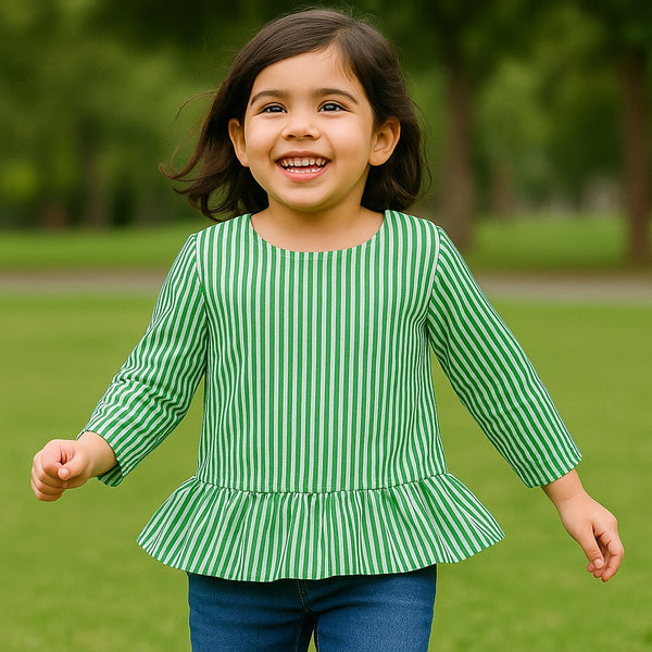 Green Breeze Peplum Top