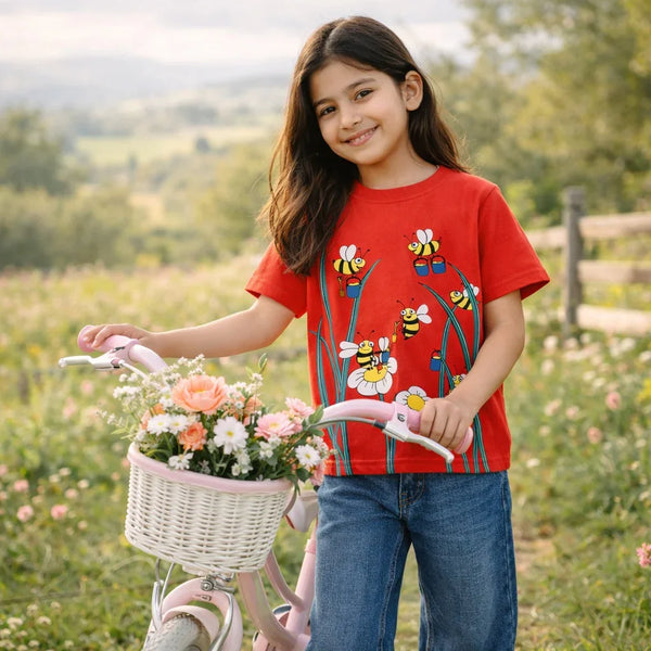 Honey Bees Graphic Tee (Red)