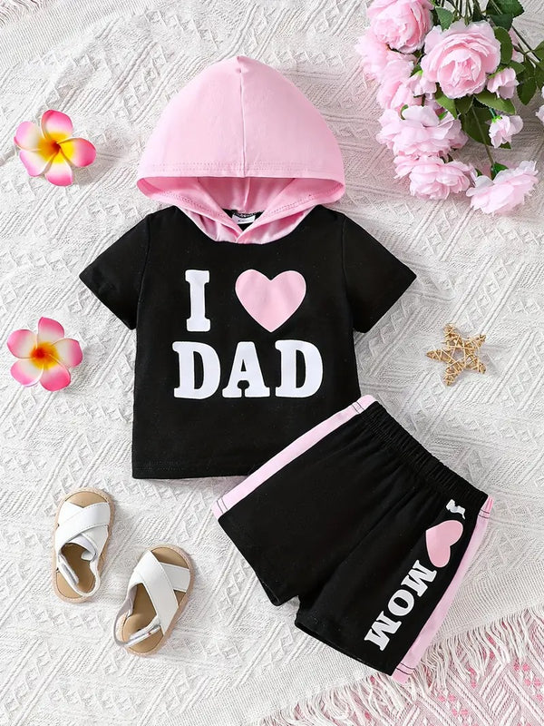 I Love Mom Dad Hood Set PB