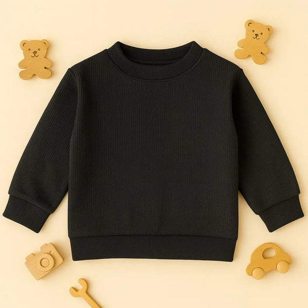 Knitted Pattern Sweatshirt (Black)