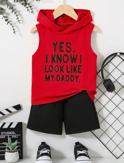 Look Like My Daddy Tank Hood Set (Red)