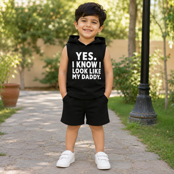 Look Like My Daddy Tank Hood Set Black