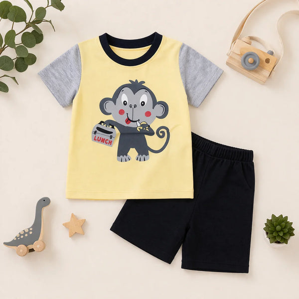 Lunch Time Monkey Raglan Set