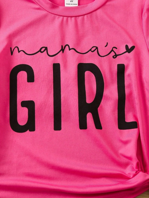 Mamas Girl Letter Tee Pink