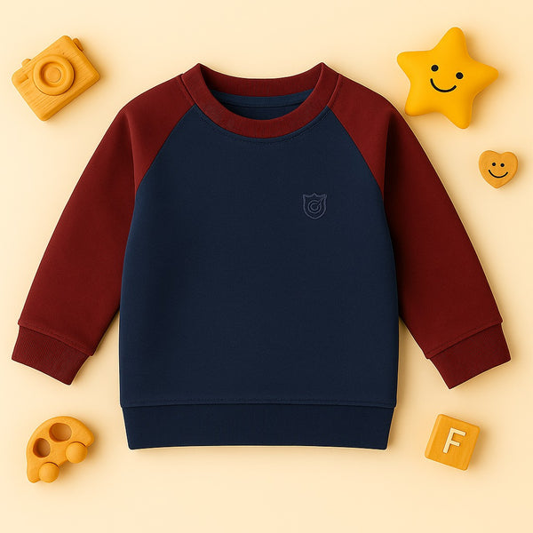 Maroon-Grey Raglan Sweatshirt