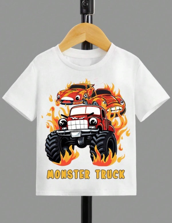 Monster Truck Fire Graphic Tee