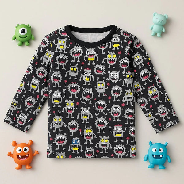 Monsters Printed Tee (Black) FS