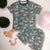 Olive Green Tiger Printed Set