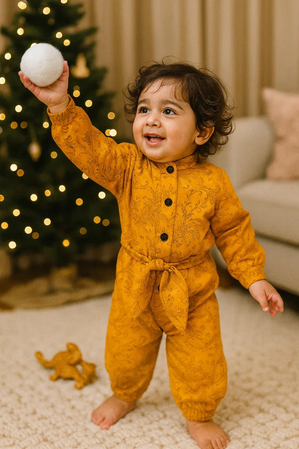Orange Floral Jumpsuit