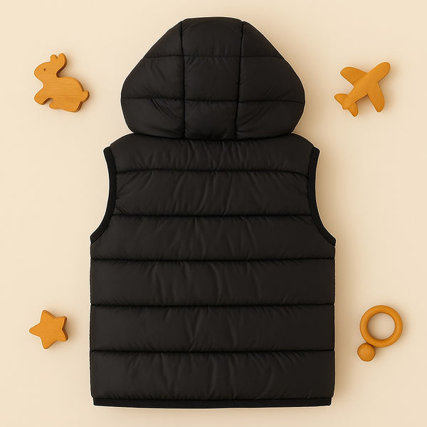 Premium Sleeveless Puffer Jacket (Black)