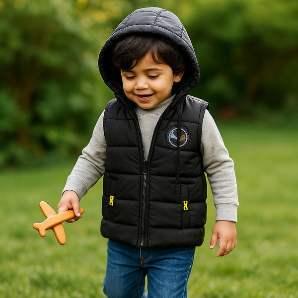 Premium Sleeveless Puffer Jacket (Black)