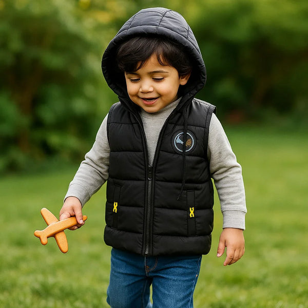 Premium Sleeveless Puffer Jacket (Black)