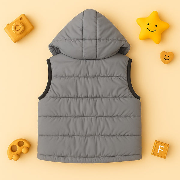 Premium Sleeveless Puffer Jacket (Light Grey)