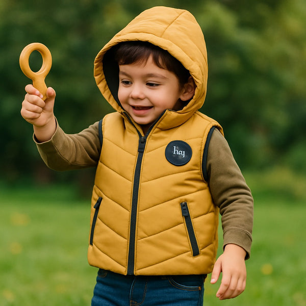 Premium Sleeveless Puffer Jacket (Mustard)